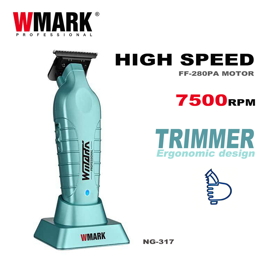WMARK NG 317 กรรไกรแกะสลัก Clipper ผมไฟฟ้าแบบชาร์จไฟได้ Professional Salon ใช้
