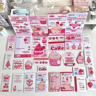 22ชิ้น/เซ็ตหวานเบอร์รี่เค้กปิดผนึกสติกเกอร์การ์ดอวยพรชุดวัสดุบรรจุภัณฑ์ ทําเอง ตกแต่ง