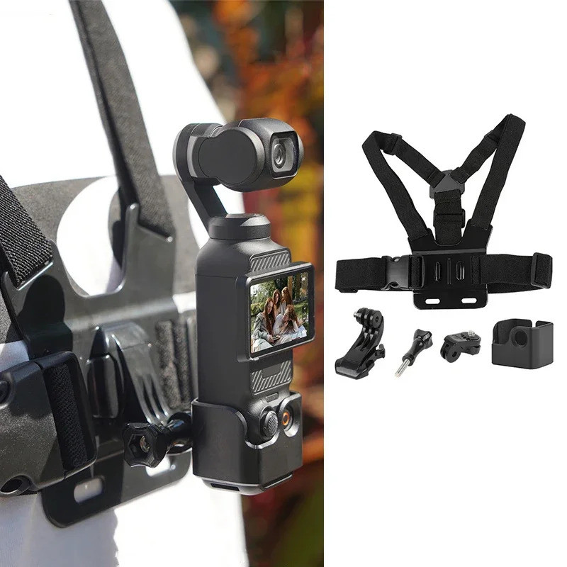 6in1 สายรัดหน้าอกยืดหยุ่นอะแดปเตอร์ Gimbal ขอบขยายคลิป Mounts สําหรับ DJI Osmo Pocket 4 3 อุปกรณ์เสริมสําหรับกล้อง