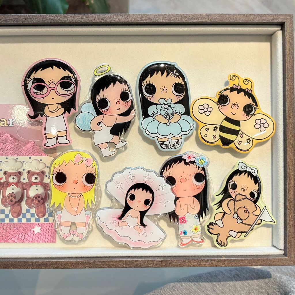 สาวการ์ตูน Yuy น่ารักผู้ถือพับได้กาว Backing โทรศัพท์ Grip Tok สําหรับ IPhone โทรศัพท์มือถือ Bracket