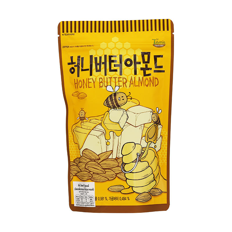 เอชบีเอเอฟอัลมอนด์อบรสเนยน้ำผึ้ง 190กรัม HBAF Honey Butter Almond 190g. [หมายเลขบาร์โค้ด 88090222001