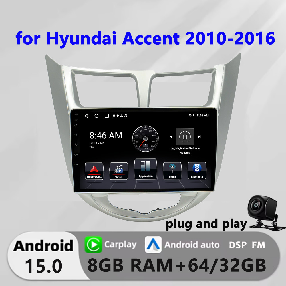 Honxun รถ 2din หน้าจอสัมผัสสเตอริโอ android หัว 9 นิ้ว 8G + 64 สําหรับ Hyundai Accent i25 2010-2016 