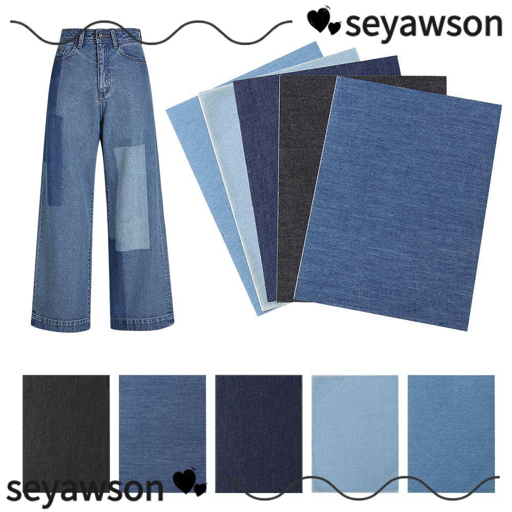 SEYAWSON แผ่นแปะซ่อมกางเกงยีนส์ DIY Craft Denim ตกแต่ง Self-กาวเสื้อผ้าสติกเกอร์เสื้อผ้า