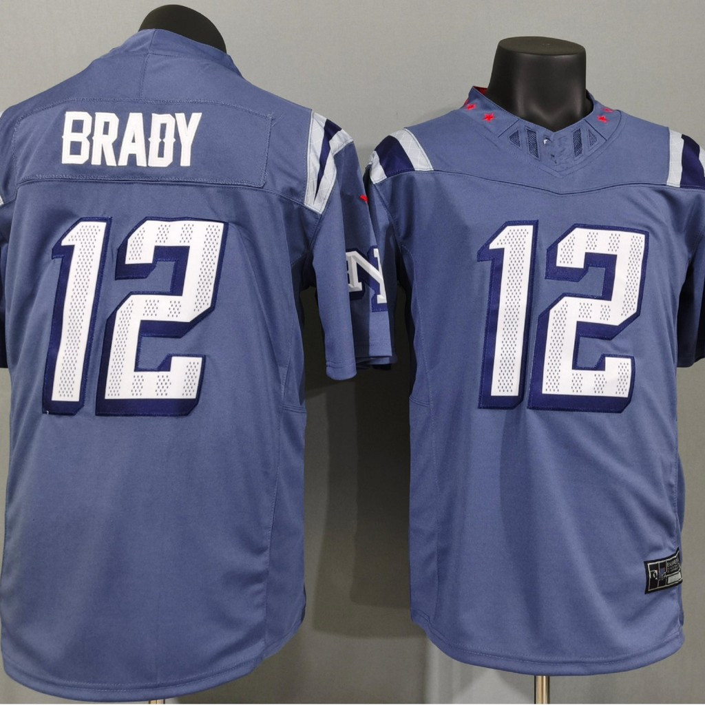 เสื้อแข่งรักบี้ปักลายรุ่นที่สาม American Patriots No. 12 BRADY2025 ใหม่