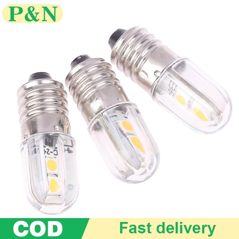 E10 หลอดไฟ LED 4LED 6V 12V 24V อัพเกรดตัวบ่งชี้ ไฟหน้า มอเตอร์ จักรยาน [cod]