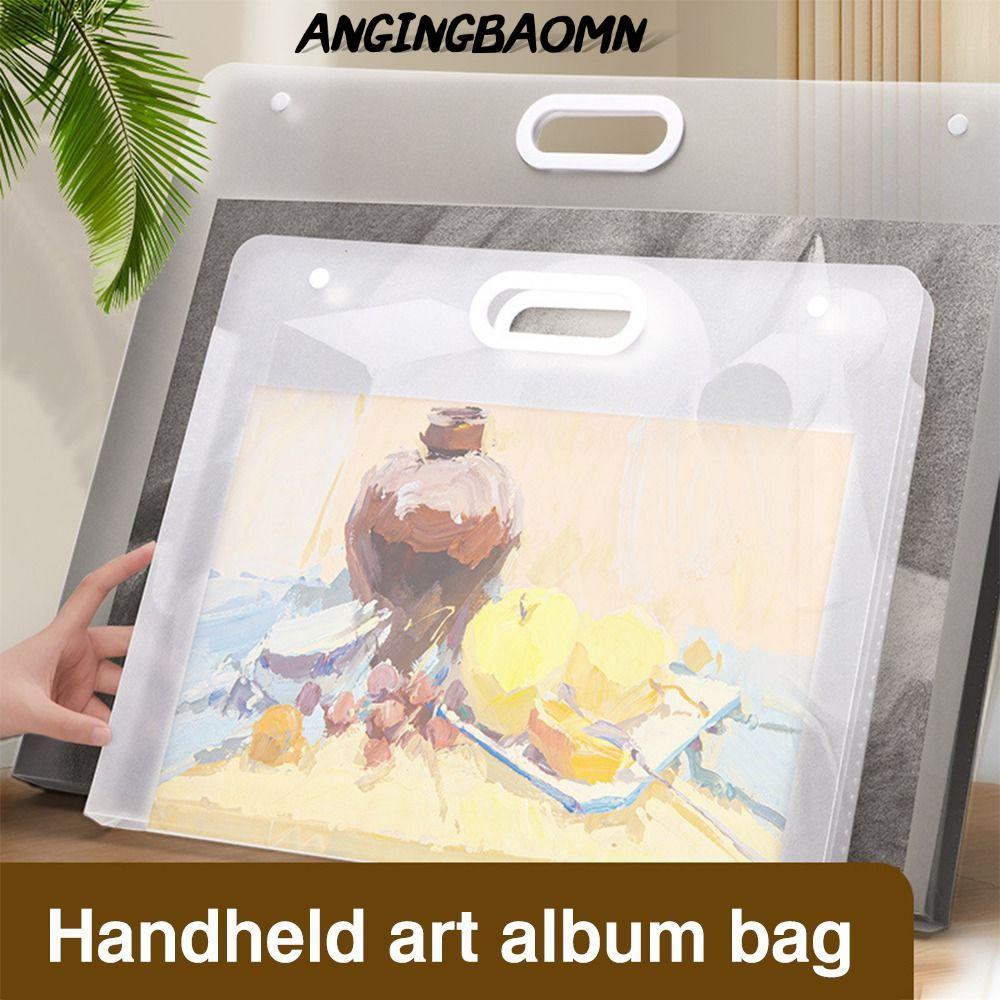 ANGINGBAOMN ภาพวาดถุงเก็บกระดาษ, แฟ้มแบบพกพากันน้ํา, Simple 4K/8K/16K A2/A3/A4 4K/8K/16K กระดาษ Orga