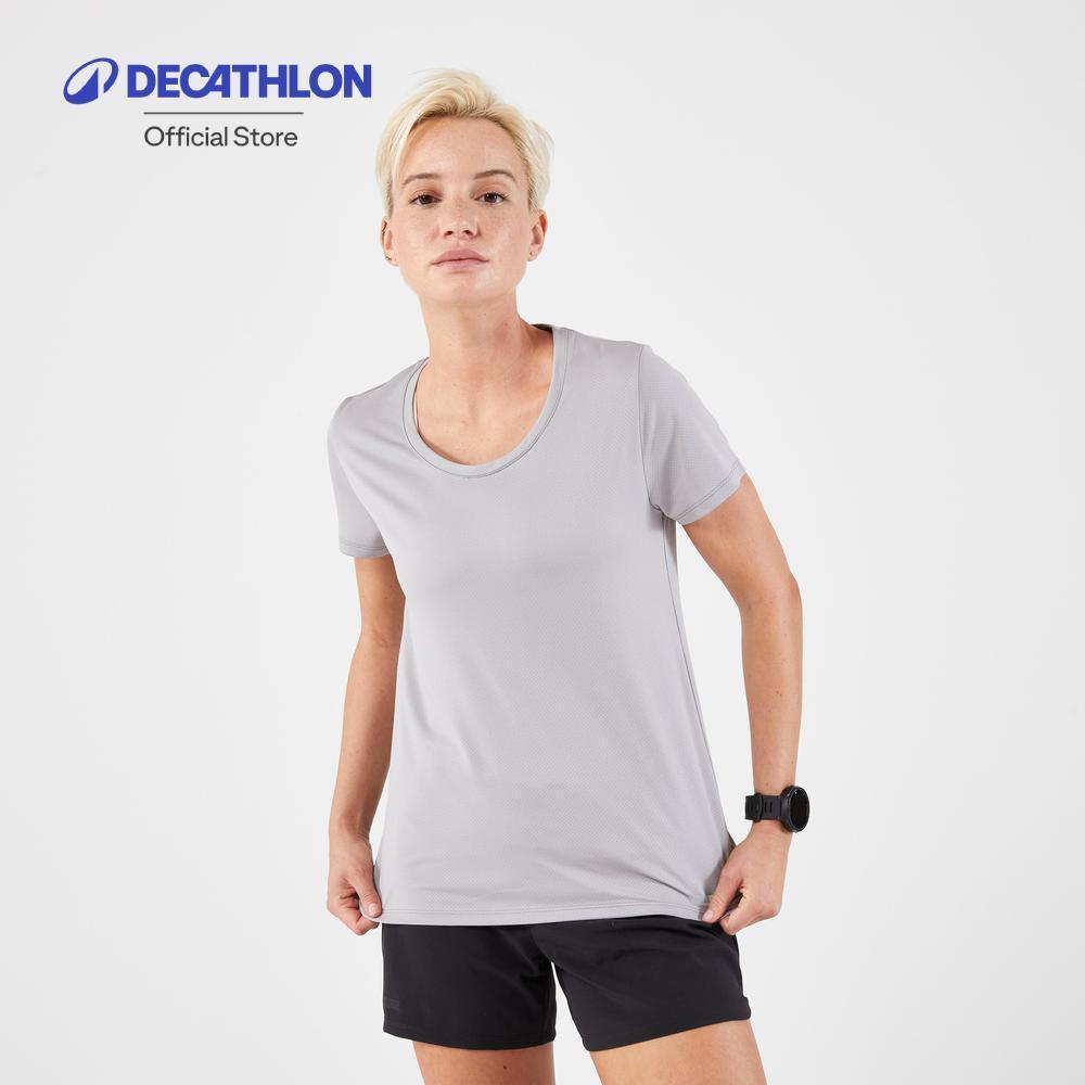 Decathlon Women'S Running T-Shirt เสื้อยืดผู้หญิงสำหรับใส่วิ่งระบายอากาศได้ดี รุ่น Kiprun Run - Grey