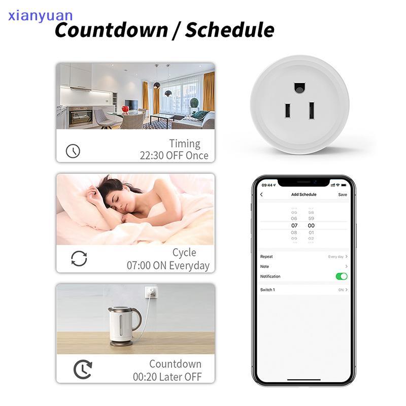 [xianyuan] WIFI Smart Soet US Plug 10A พร้อมการตรวจสอบพลังงานฟังก์ชั่นเวลา Smart Life App Outlets ทํ