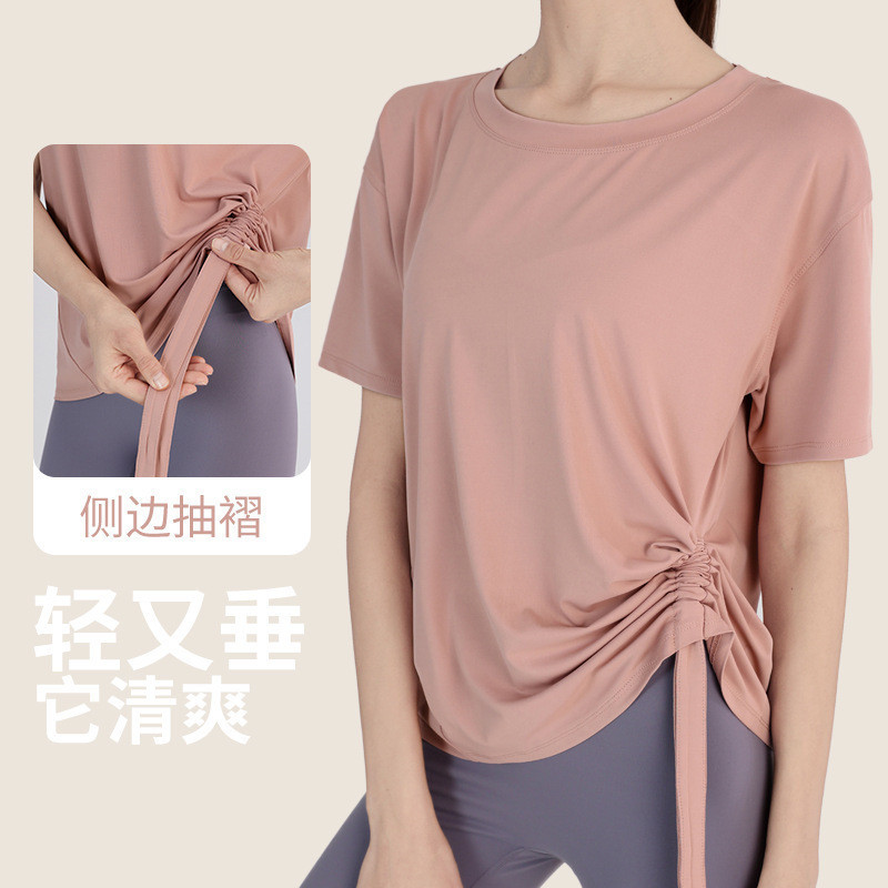 เสื้อผ้าโยคะสําหรับผู้หญิงฤดูใบไม้ผลิและฤดูร้อนแขนสั้นชุดโยคะสําหรับผู้หญิงฤดูใบไม้ผลิและฤดูร้อนรัดร