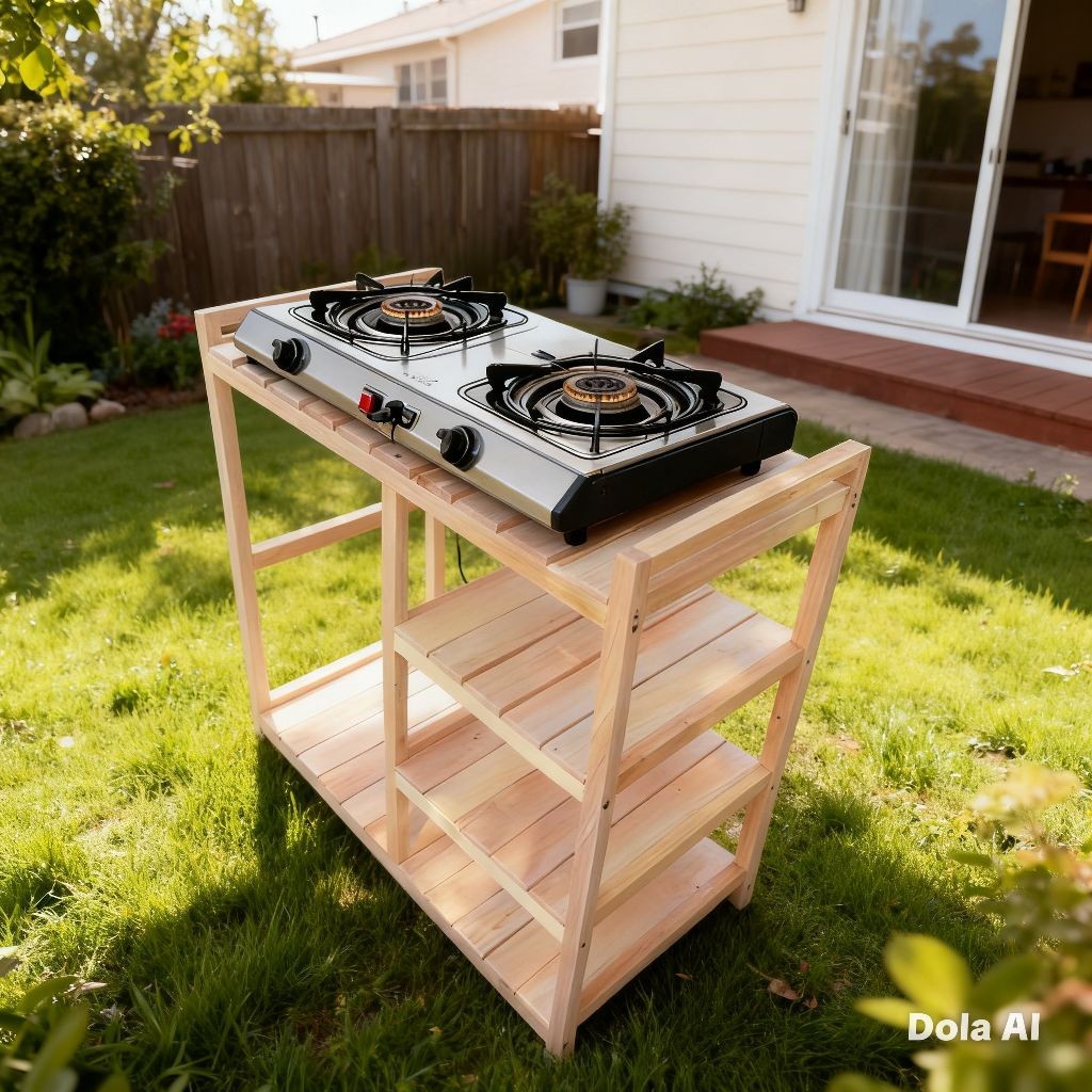 2-BURNER GAS STOVE RACK PAREASI/H.100cm/L.80cm