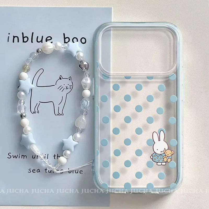 Polka Dot Miffy Rabbit เคสใส Samsung S22 S23 S24 S25 S26 Ultra FE เคสโทรศัพท์ S26ultra เคสป้องกัน A55 A56 เคสป้องกัน