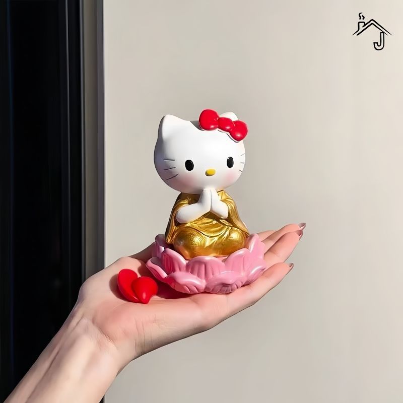 [JJ HOME] พุทธ Hello Kitty hellokitty นั่ง Lotus Holy Grail เปิดพิธีขึ้นบ้านใหม่ของขวัญตกแต่งของขวัญ