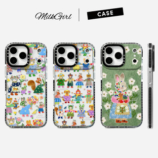 เสื้อผ้าดอกไม้กระต่ายเคสโทรศัพท์สําหรับiPhone 17 Pro Max 17 Air 16 Plus 15 14 13 12 11 กันกระแทกป้องกันปลอกอ่อน