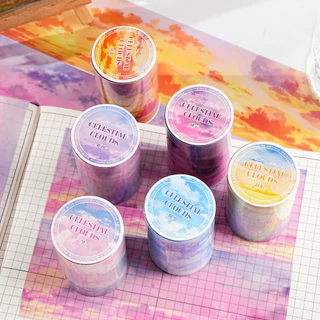 P PET Tape Sky Cloudland Series 6 Sky Theme คู่มือตกแต่งวัสดุรอบสติกเกอร์ 6 ทางเลือก