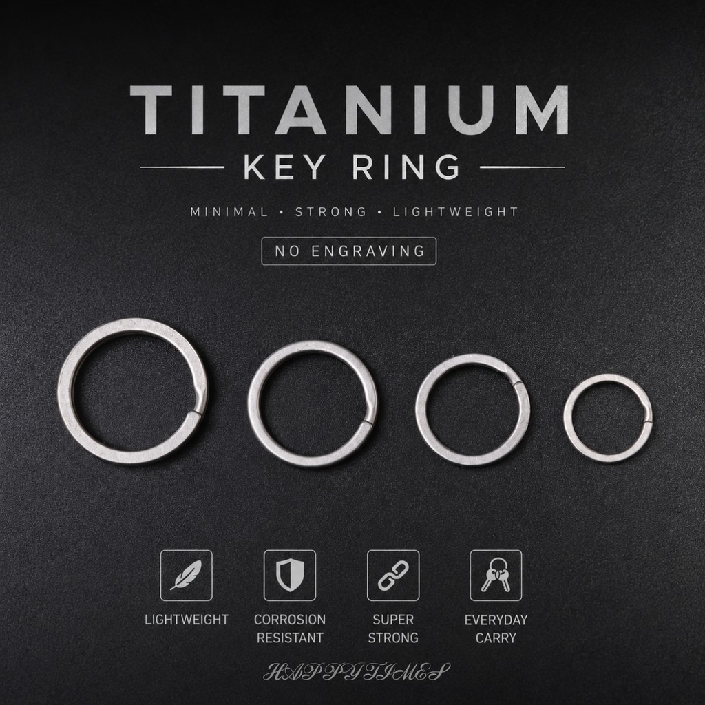 วงแหวนไทเทเนียม สำหรับพวงกุญแจ น้ำหนักเบา แข็งแรง ทนทาน มี 4 ขนาด EDC Key Ring Minimal Titanium Split Ring