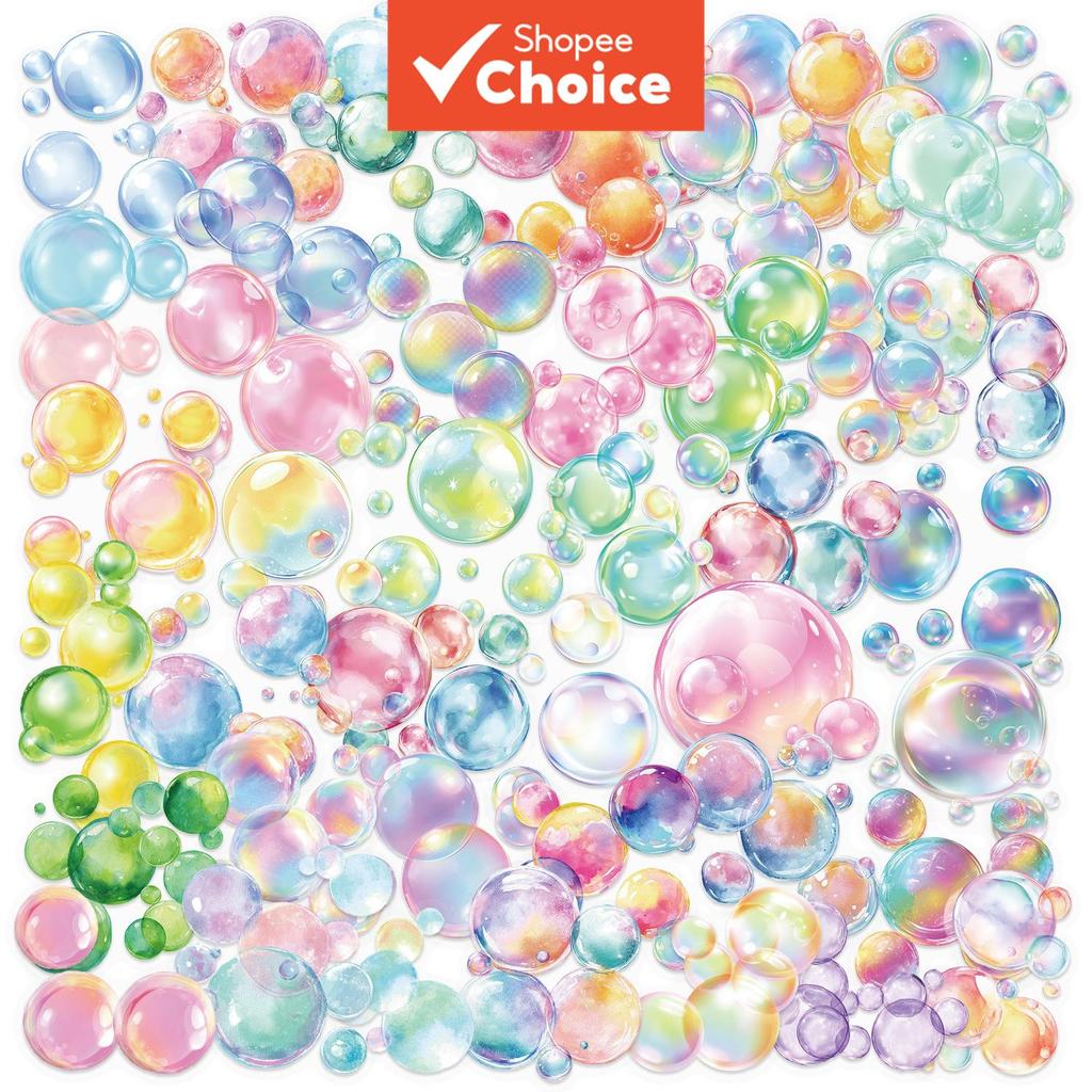 โปร่งใส 250 ชิ้น PET Dreamy Bubble สติกเกอร์สําหรับ Verse การ์ดแล็ปท็อปโปสการ์ดความงามโทรศัพท์สเก็ตบอร์ดกระเป๋าเดินทางสมุดภาพ Moto...