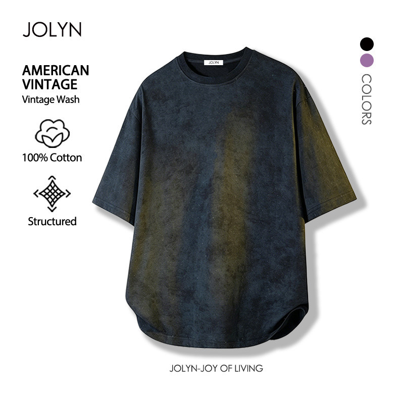 เสื้อสีพื้น คอกลม ผ้านุ่มใส่สบาย ระบายอากาศได้ แนวโน้ม เย็น เรียบง่าย (ส่งเร็ว จัดส่งจากไทย)