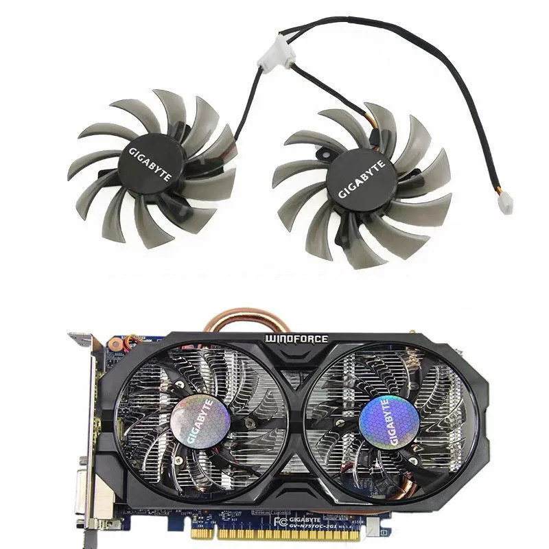 75 มม. 3Pin/2Pin T128010SM GPU พัดลมระบายความร้อนสําหรับ Gigabyte GTX580 GTX670 560TI R9 280X HD5870