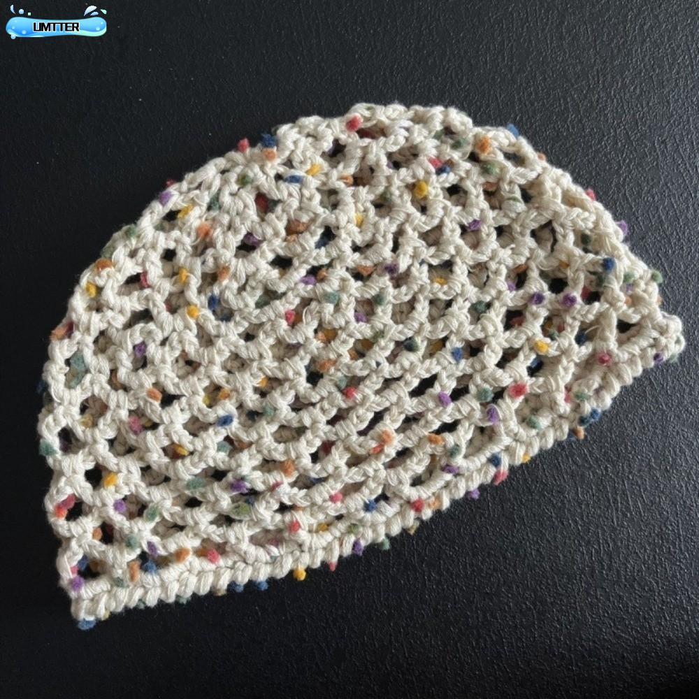 UMTTER หมวกถัก, Handmade Hollow Out Beanie Cap, แฟชั่นโครเชต์ Breathable Thin Mesh melon หมวกสําหรับฤดูใบไม้ผลิฤดูร้อน