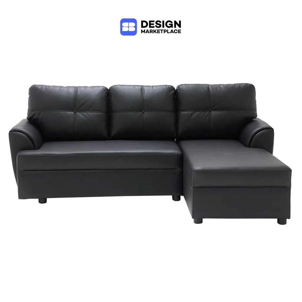 SB Design Square โซฟาเข้ามุมขวา รุ่น Riowa สีดำ (203x147x80 ซม.) แบรนด์ SOFA SOLUTIONS