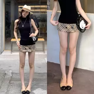 Veewink Mini skirt กระโปรงสั้นลายสก็อต การตกแต่งด้วยกระดุม ซิปข้าง กระดุม มีซับใน เอวสูง ใส่แล้วเรียว ดีไซน์เก๋
