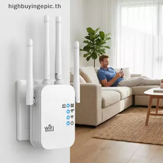 HETH Dual Band WiFi Repeater เครื่องขยายสัญญาณแบบมีสายเครื่องขยายช่วงความเร็วสูงสําหรับห้องนอนอุปกรณ์สตรีมมิ่งสํานักงาน HETH