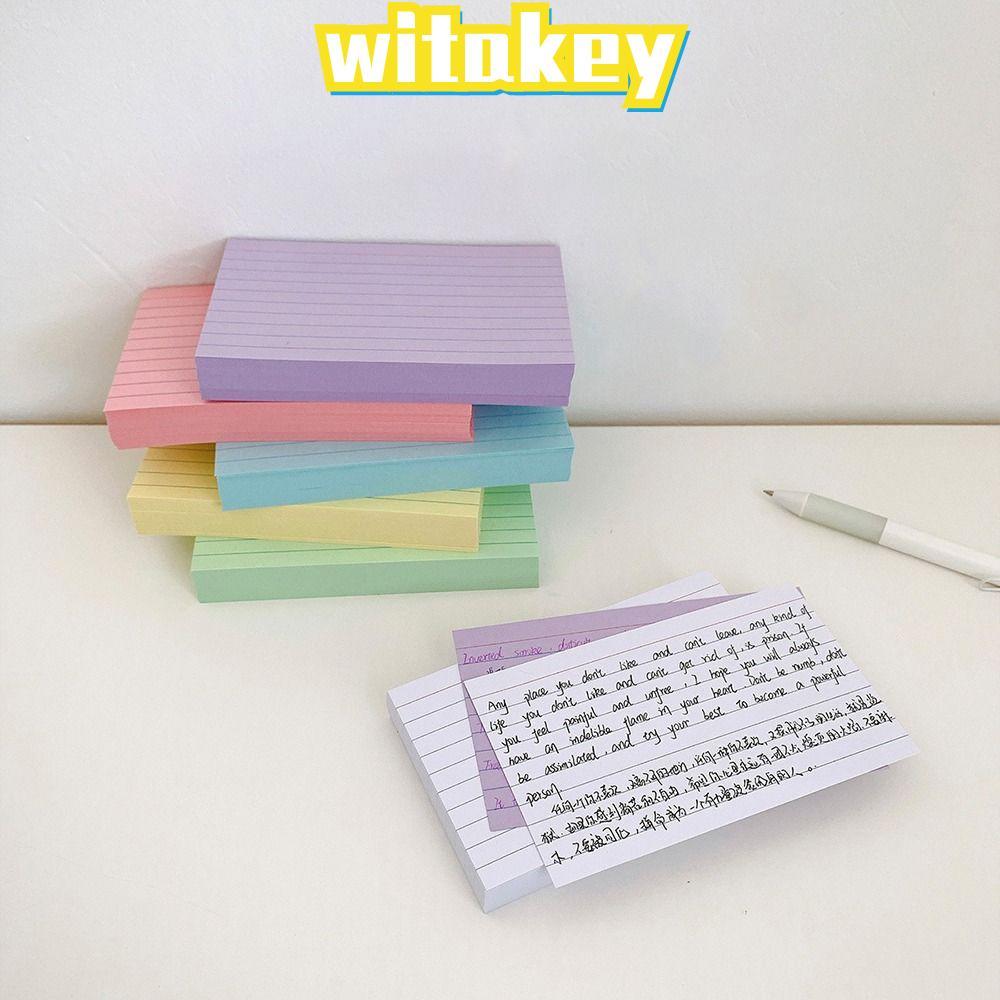WITAKEY Notepad, การ์ดดัชนีสีสันสดใส DIY, ของขวัญกระดาษกระเป๋าเส้นแนวนอนมัลติฟังก์ชั่น
