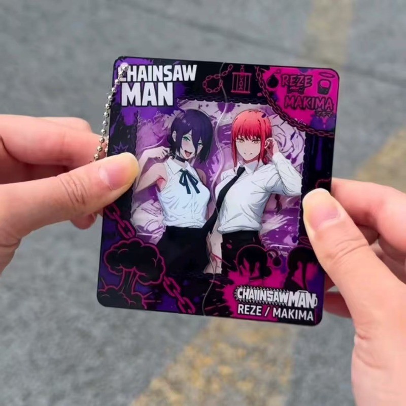 Makima Reze อะนิเมะ KeyChain Chainsaw Man ผู้ชาย Key Chain สําหรับผู้หญิงการ์ตูน Creative คอสเพลย์ Kawaii ดึงกลับอะคริลิค Charm ของขวัญ