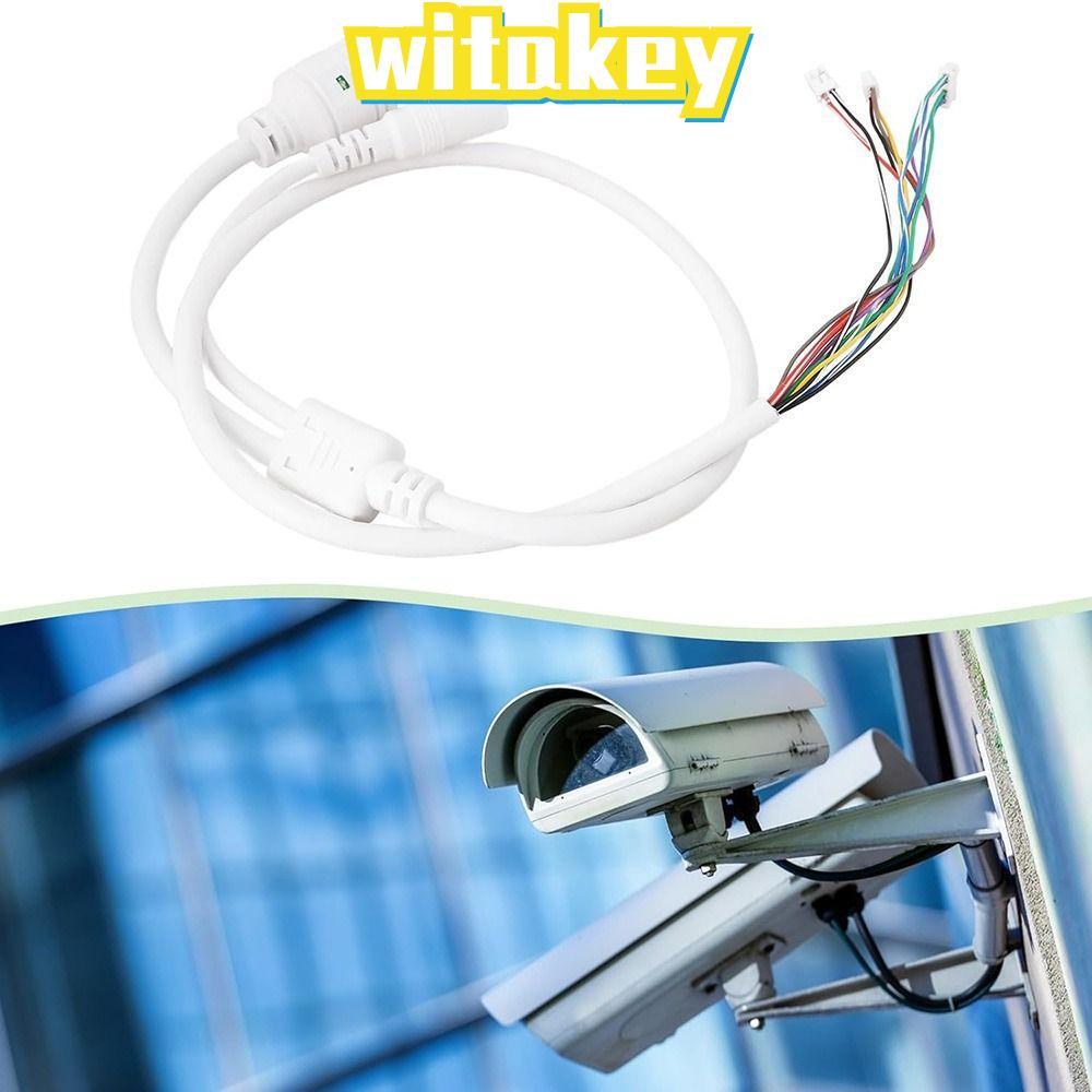 สายกล้องวงจรปิด WITAKEY, DC + RJ45 9Pin สายกล้อง IP, Professional กันน้ําทนทาน RJ45 Connector การตรว