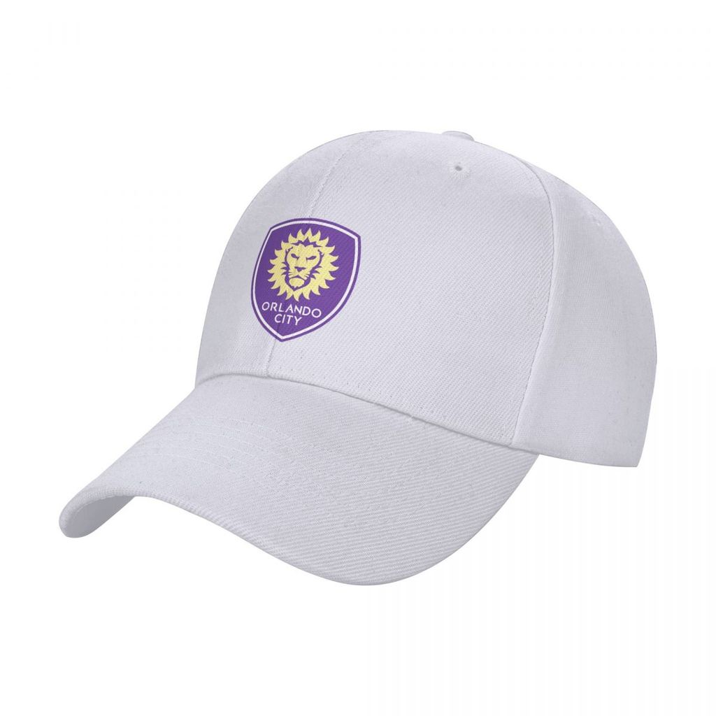 ใหม่ที่มีอยู่ Orlando City SC โลโก้เบสบอลหมวกผู้ชายผู้หญิงแฟชั่นโพลีเอสเตอร์สีทึบหมวกปีกโค้ง Unisex 