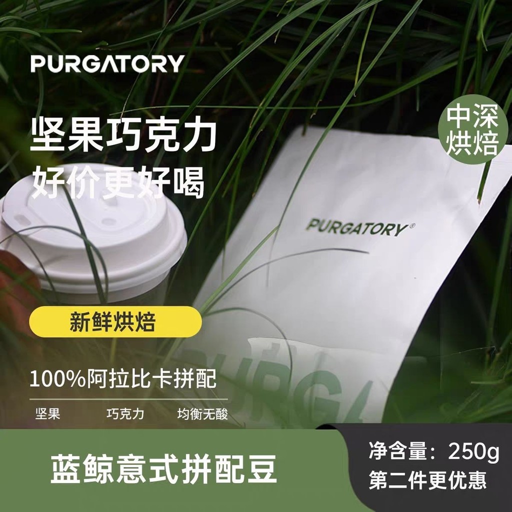 Purgatory Blue Whale Matching Coffee Beans 100% Arabica Medium Dark Roasting 250g/purgatory Blue Wha