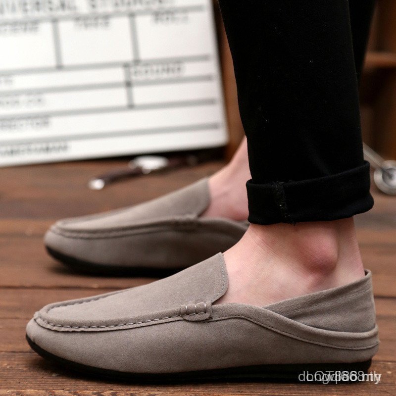 2026 Slip On Men Suede รองเท้าหนังสบายรองเท้าเดินกลางแจ้งรองเท้าไม่มีส้น Office Flats RXOV TI2B CB7R