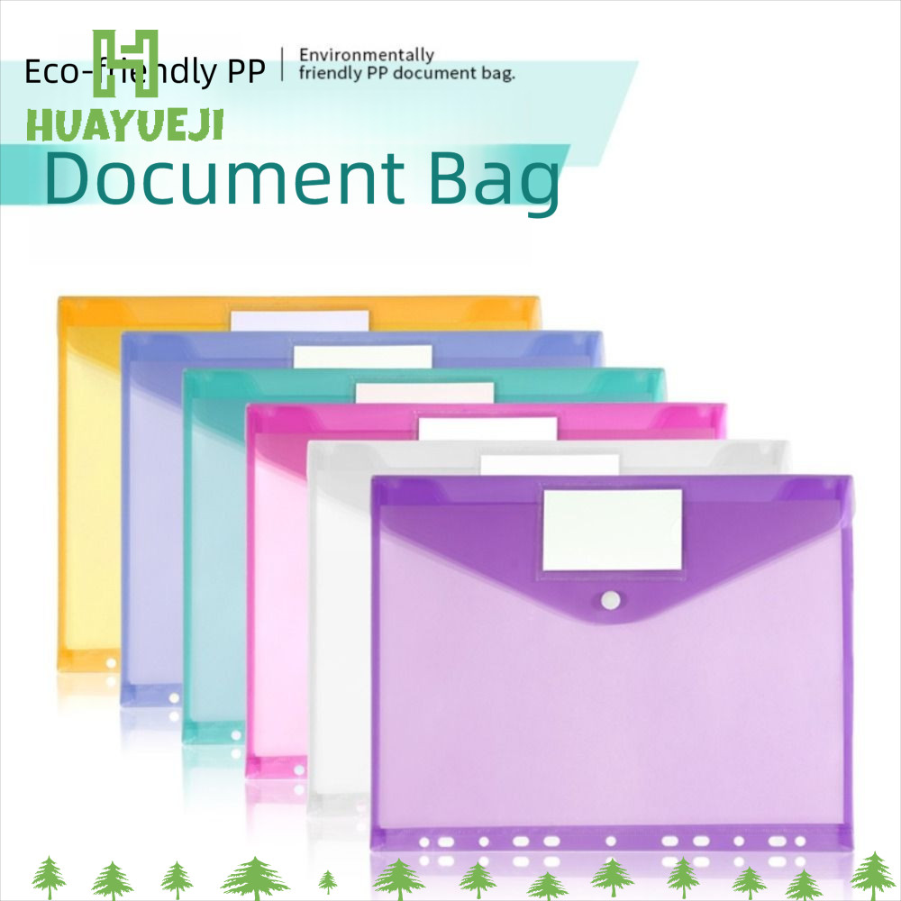 YUEJI 6 pcs Binder Pocket, 11 หลุมโฟลเดอร์ Binder พลาสติก,การออกแบบที่เรียบง่าย A4 Snap ปิดป้ายหลวม-Leaf Home Office