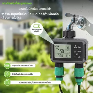2-Outlets สมาร์ทชลประทานระบบรดน้ําน้ําอัตโนมัติจับเวลาโรยก๊อกน้ําท่อโปรแกรมเมอร์จับเวลาสําหรับสวนกลางแจ้ง