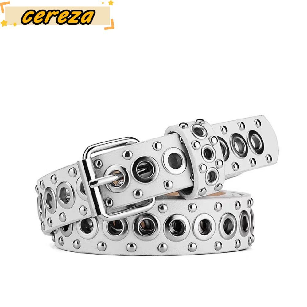เข็มขัด CEREZA ดีไซน์พังก์ หนังPU พร้อมหัวเข็มขัดสไตล์เฉพาะตัว