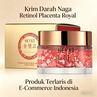 HEYXI Krim Darah Naga Retinol Placenta Royal 50g - Melembapkan Anti Penuaan Mencerahkan Kulit Memudarkan Garis Halus & Kerutan, Pelembab Wajah untuk Semua Jenis Kulit