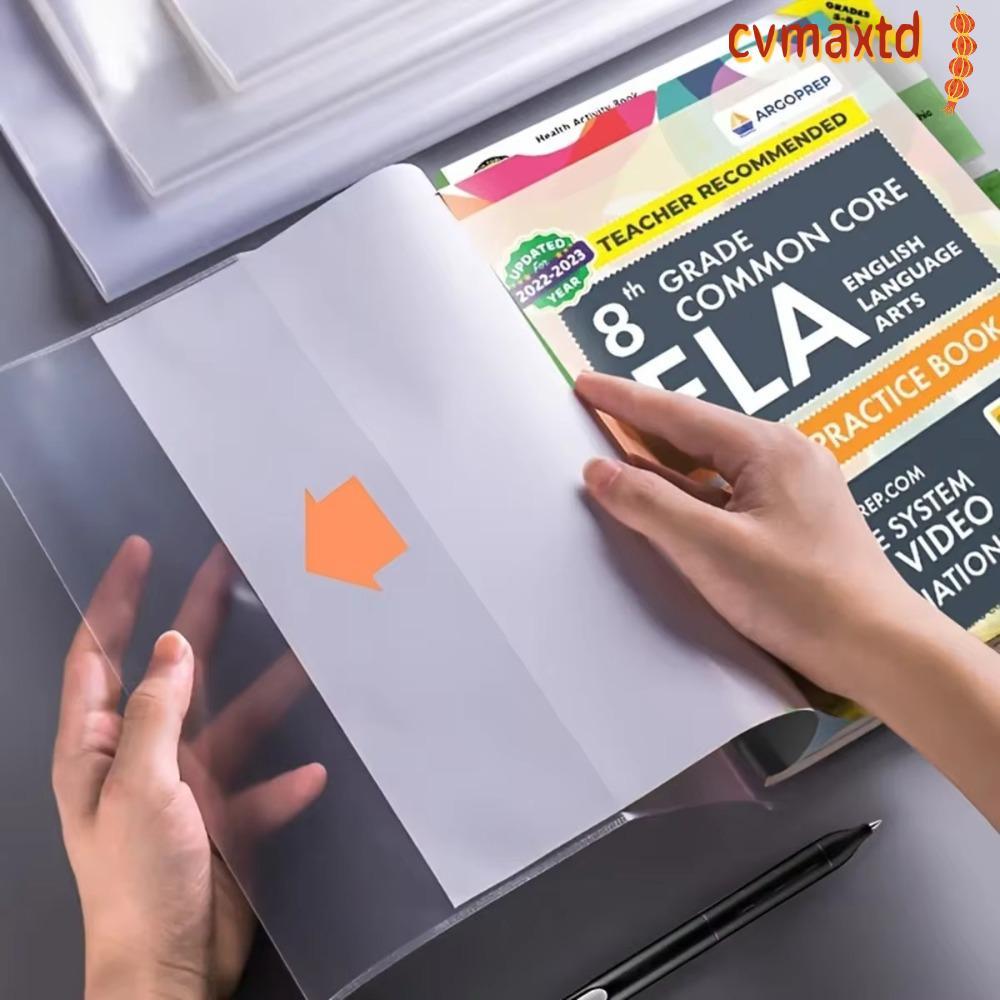 ICVMAX 10 ชิ้นปกหนังสือพลาสติก,กันน้ําปิดกาวในตัวโปร่งใสปกหนังสือ,อุปกรณ์เครื่องเขียนทนต่อการสึกหรอ A4/16 พัน/A5 หนังสือฝาครอบป้องกัน PVC