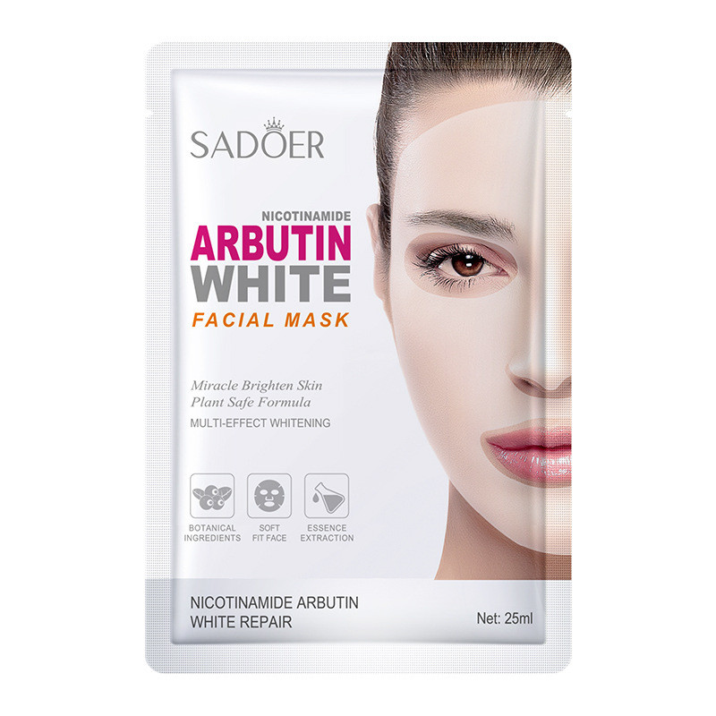 [คลังสินค้าพร้อม] All English Mask SADOER Niacinamide Arbutin Sheet Mask WJG
