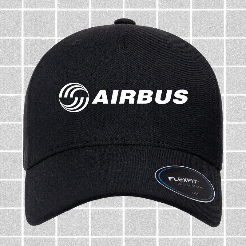 หมวกแก๊ปพิมพ์ลาย Airbus Aircraft Company Logo Black Hat Twill Cap Baseball Cap