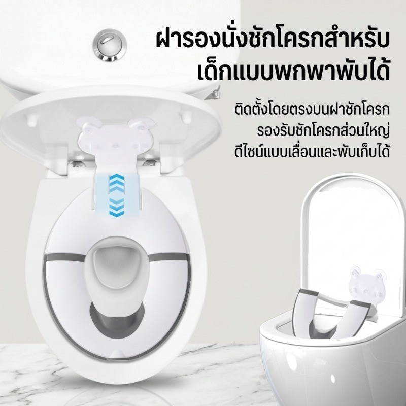 ฝารองนั่งเด็กพับได้ ฝารองชักโครกสำหรับเด็ก พกพาสะดวก ใช้งานง่าย