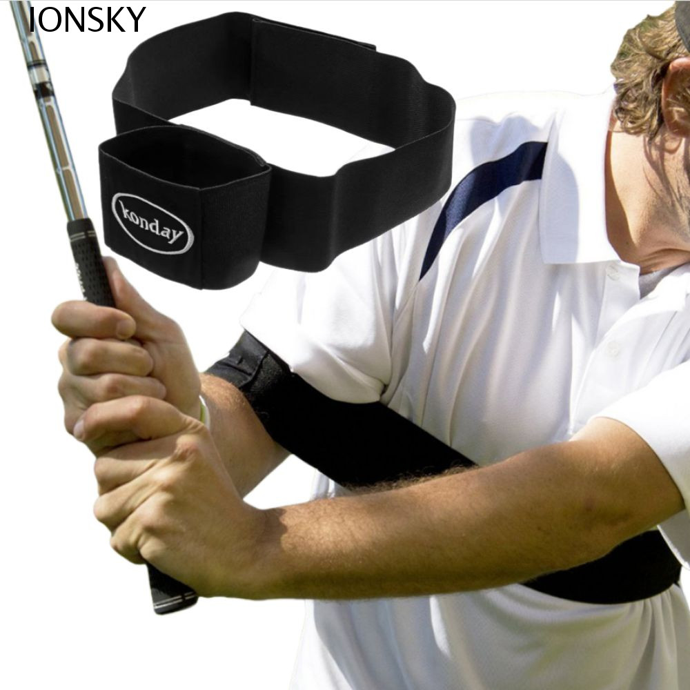 IONSKY Golf Swing Strap, Posture Corrector Double Ring Golf Swing Training Aids, แบบพกพาสายรัดแขนยืด