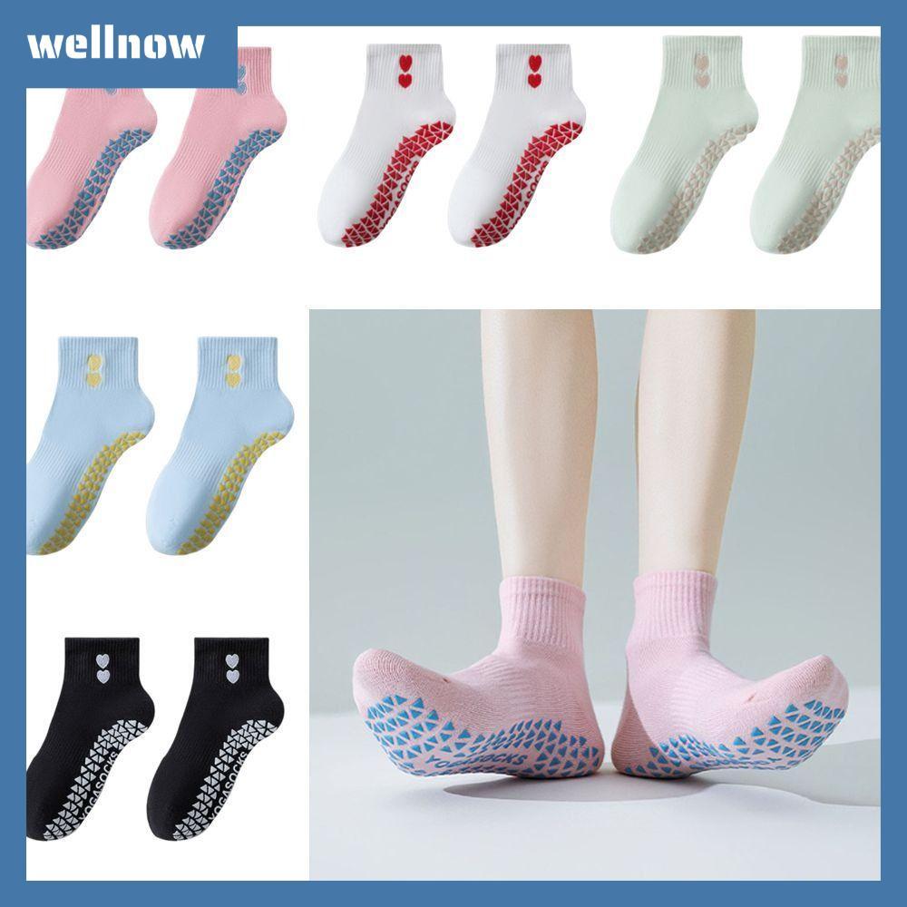 ถุงเท้าพิลาทิส Velnow ผ้าฝ้ายฮาราจูกุ ดีไซน์ลื่นและดูดซับเหงื่อ ขนาดมาตรฐาน