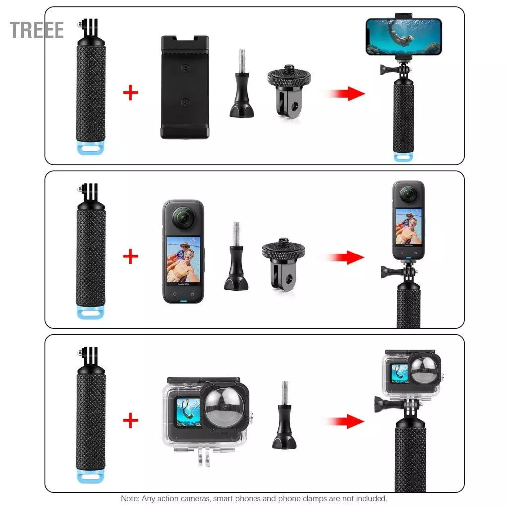 PULUZ PU868B ด้ามจับลอยน้ำสำหรับ GoPro Hero 12/11/10/9 Insta360 DJI Osmo thumbnail 4