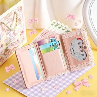COD กระเป๋าสตางค การ์ตูนหมีกระต่ายกระเป๋าสตางค์ PU 10.5*8.5*3CM พกพา 3 พับกระเป๋าสตางค น่ารัก ใจสาวน้อย