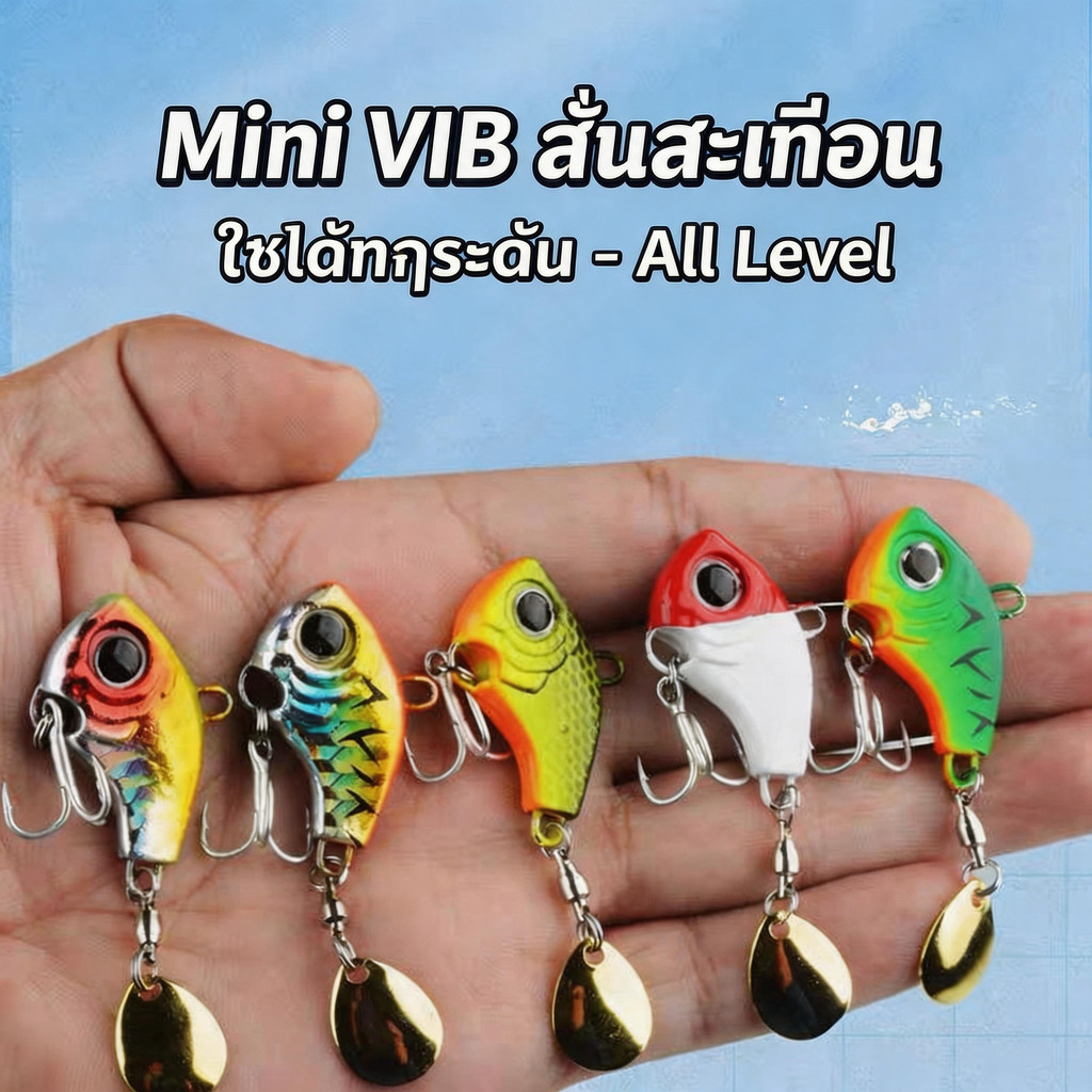 เหยื่อปลอม VIB โลหะ 5g / 8g เหยื่อเหล็ก จมเร็ว สั่นแรง เบ็ดคม 3 ทาง ล่อปลาดี ส่งไวจากไทย