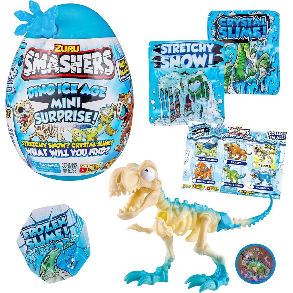 Smashers Dino Ice Age Mini Surprise Egg By Zuru T Rex Skeleton Fossil Excavation Toy Color May Vary 