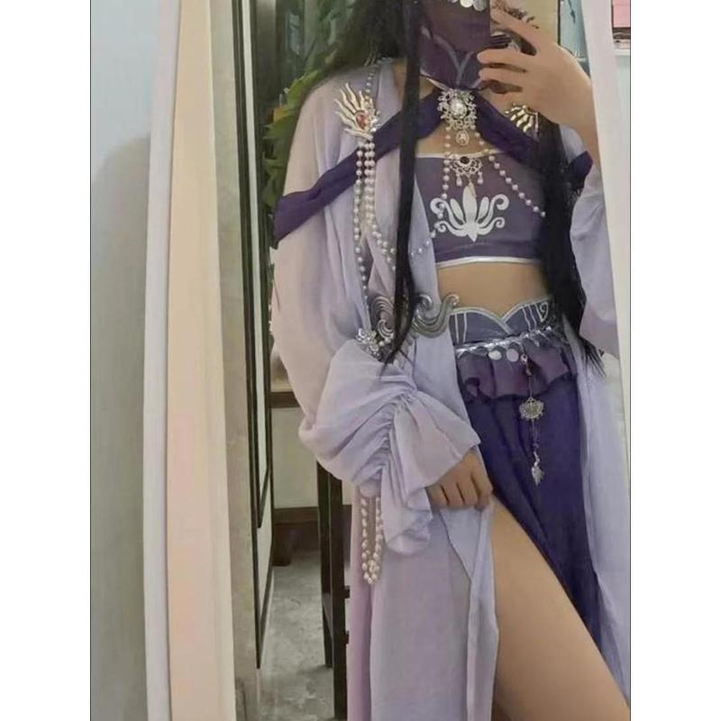 Fengshi COS เสื้อผ้า Fengshi Exotic cos เสื้อผ้า Genjiu Shop ผ้ากอซสีม่วง COS เสื้อผ้า Bliss Shop ส่