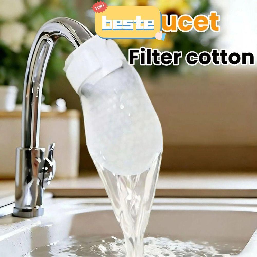 BESTE 10/20/50 ชิ้นก๊อกน้ํากรอง, Anti-splash หนาก๊อกน้ํากรองผ้าฝ้าย, Universal พร้อม T-straps Tap Water Filter กระเป๋า