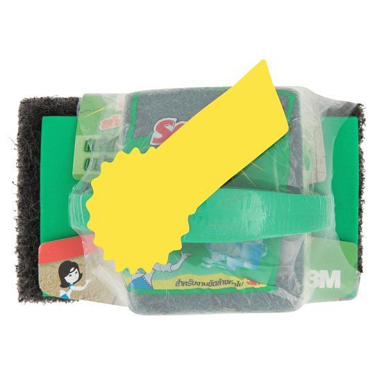 [สินค้าส่งด่วน] สก็อตช์ไบรต์ใยขัดสีดำพร้อมด้ามจับ SCOTCH BRITE SCRUBBER BLACK SQUARE SHAPE