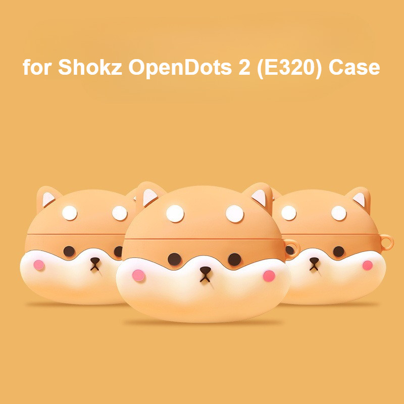 for Shokz OpenDots 2 (E320) Case Cute Shiba Inu Astronaut Shokz OpenDots One E310 Clear Soft Case Suitable for Shokz OpenDots 2 (E320) Shockproof Shell Protective Sleeve